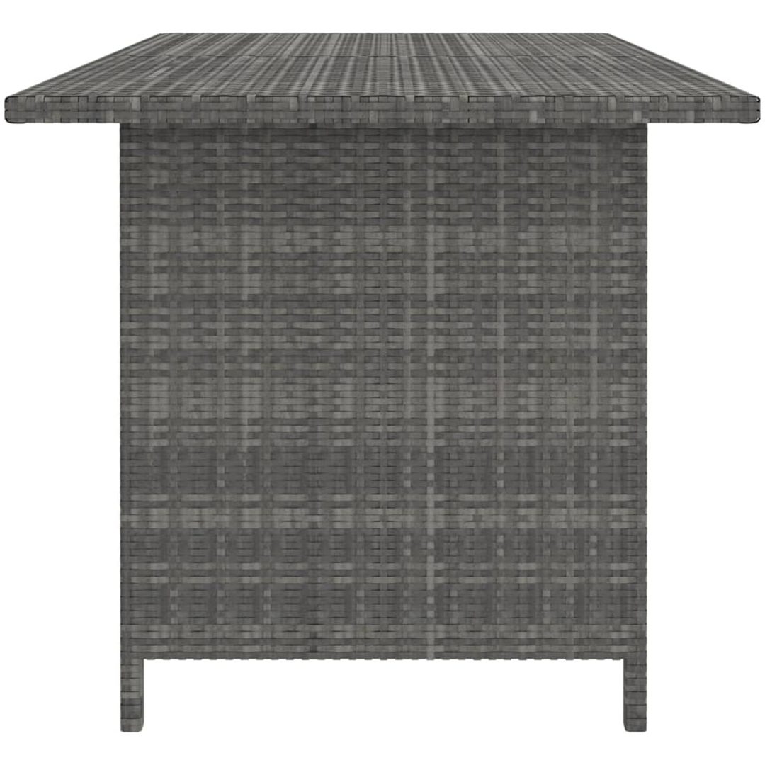 Trädgårdsbord grå 110x70x65cm konstrotting vidaXL – bild 3