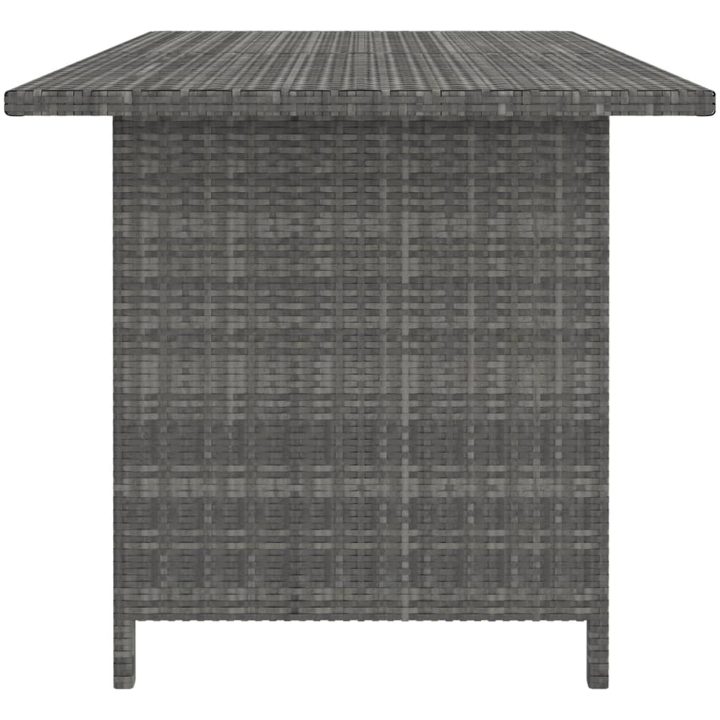 Trädgårdsbord grå 110x70x65cm konstrotting vidaXL – bild 3