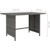 Trädgårdsbord grå 110x70x65cm konstrotting vidaXL – miniatyr 4