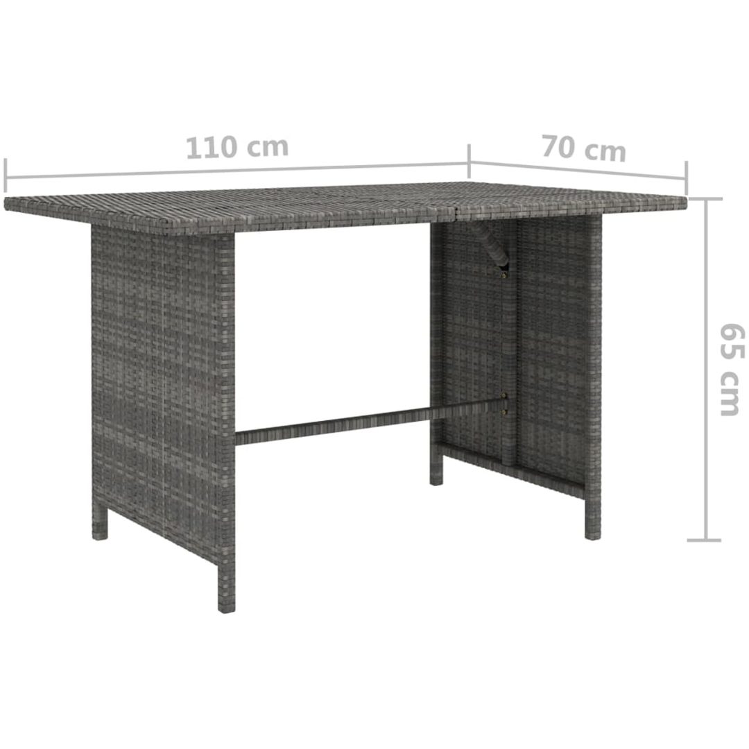 Trädgårdsbord grå 110x70x65cm konstrotting vidaXL – bild 4