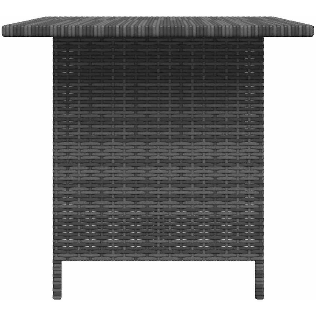 Trädgårdsbord grå 110x70x65cm konstrotting vidaXL – bild 5