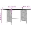 Trädgårdsbord grå 110x70x65cm konstrotting vidaXL – miniatyr 8