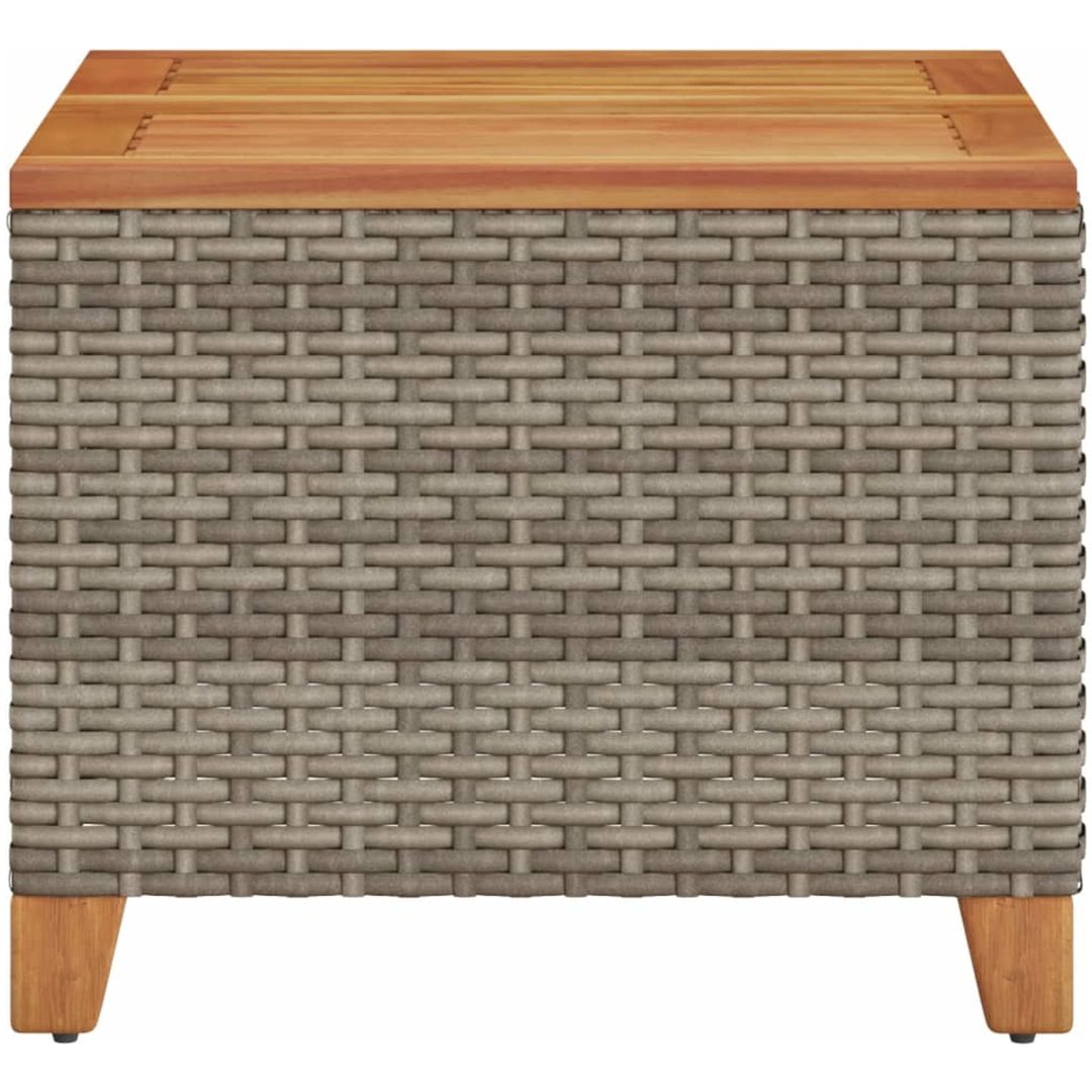 Trädgårdsbord grå 45x45x37 cm konstrotting akaciaträ vidaXL – bild 5