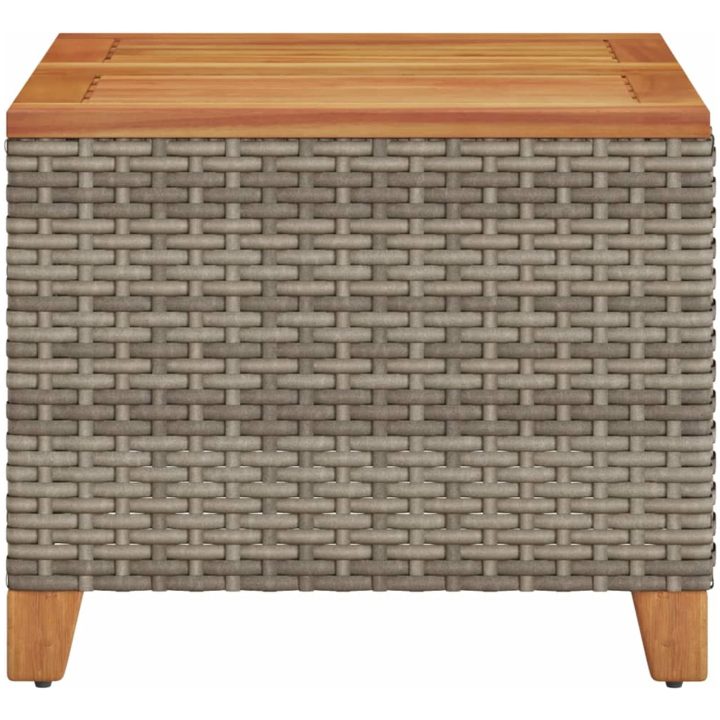 Trädgårdsbord grå 45x45x37 cm konstrotting akaciaträ vidaXL – bild 5
