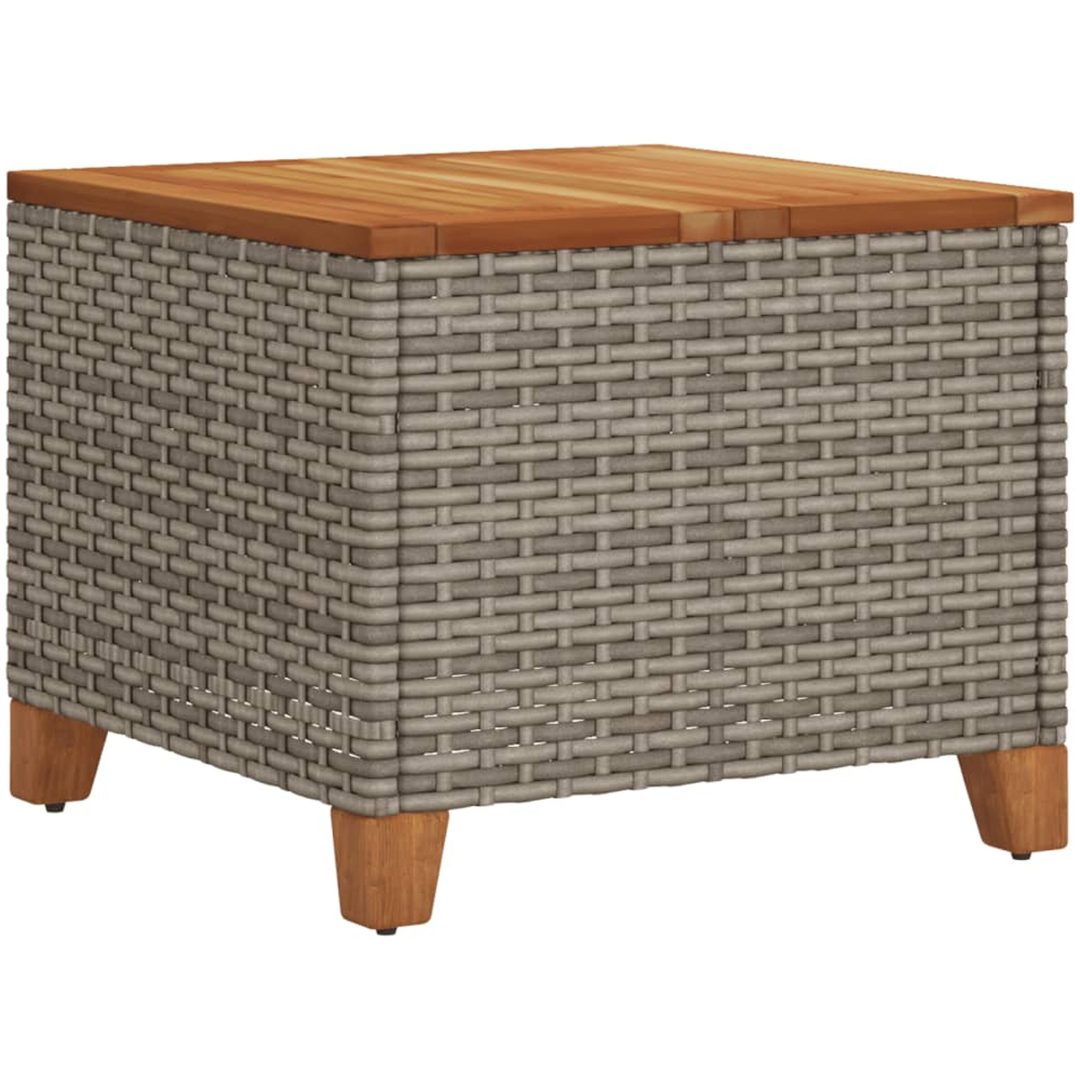 Trädgårdsbord grå 45x45x37 cm konstrotting akaciaträ vidaXL – bild 6