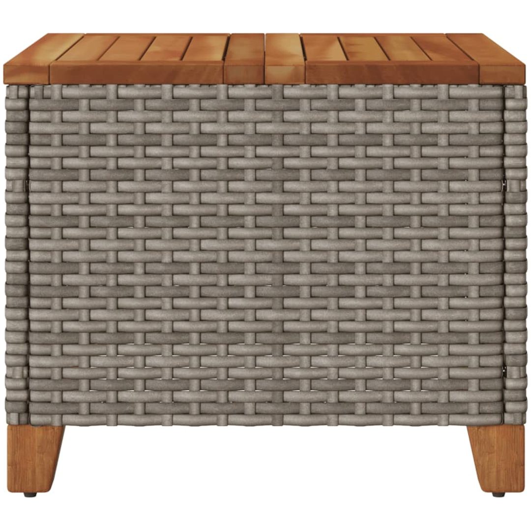 Trädgårdsbord grå 45x45x37 cm konstrotting akaciaträ vidaXL – bild 7
