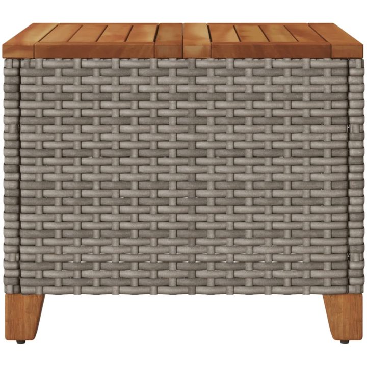 Trädgårdsbord grå 45x45x37 cm konstrotting akaciaträ vidaXL – bild 7