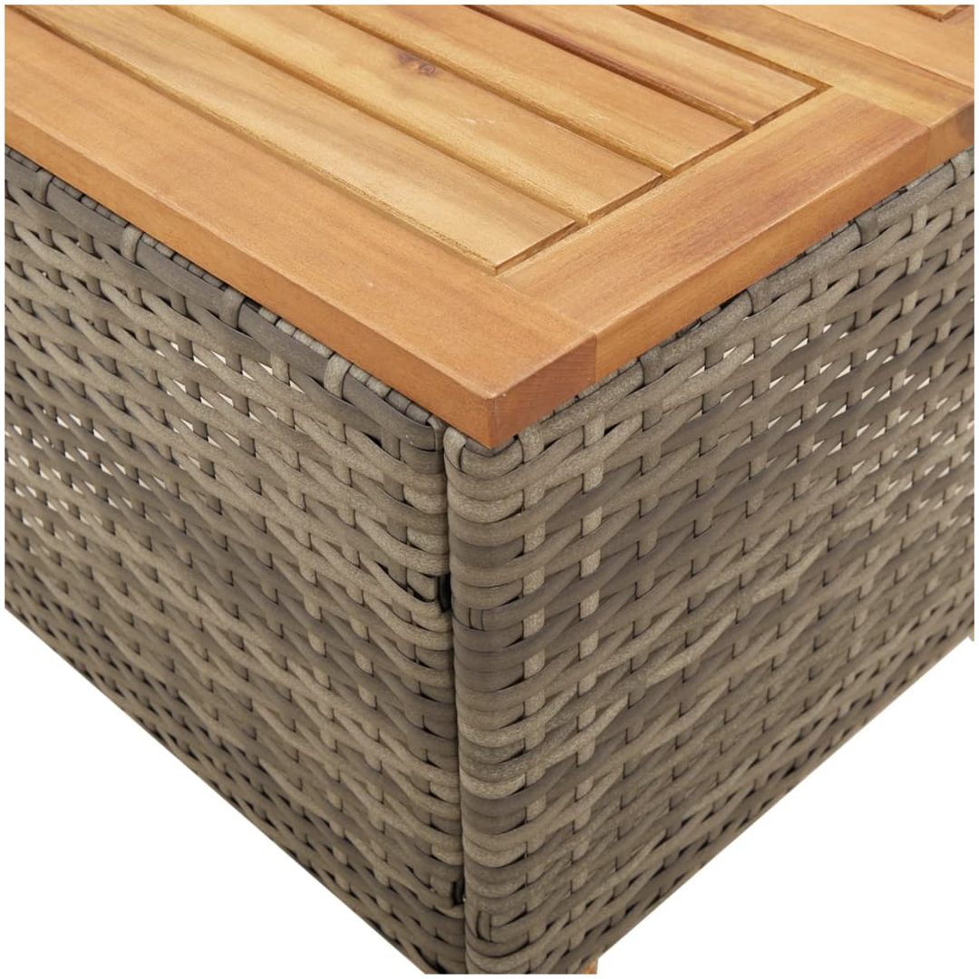 Trädgårdsbord grå 45x45x37 cm konstrotting akaciaträ vidaXL – bild 8