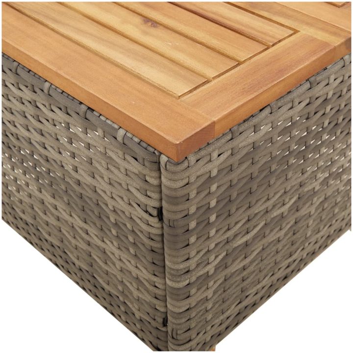 Trädgårdsbord grå 45x45x37 cm konstrotting akaciaträ vidaXL – bild 8
