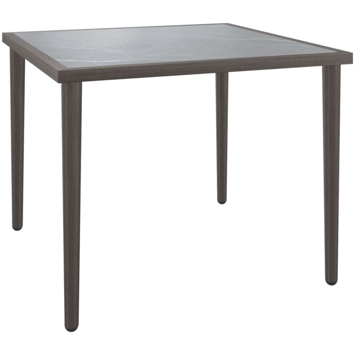 Trädgårdsbord grå 48x48x37 cm stål vidaXL – bild 2