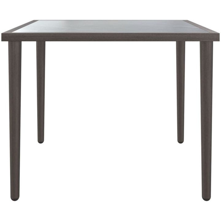 Trädgårdsbord grå 48x48x37 cm stål vidaXL – bild 3