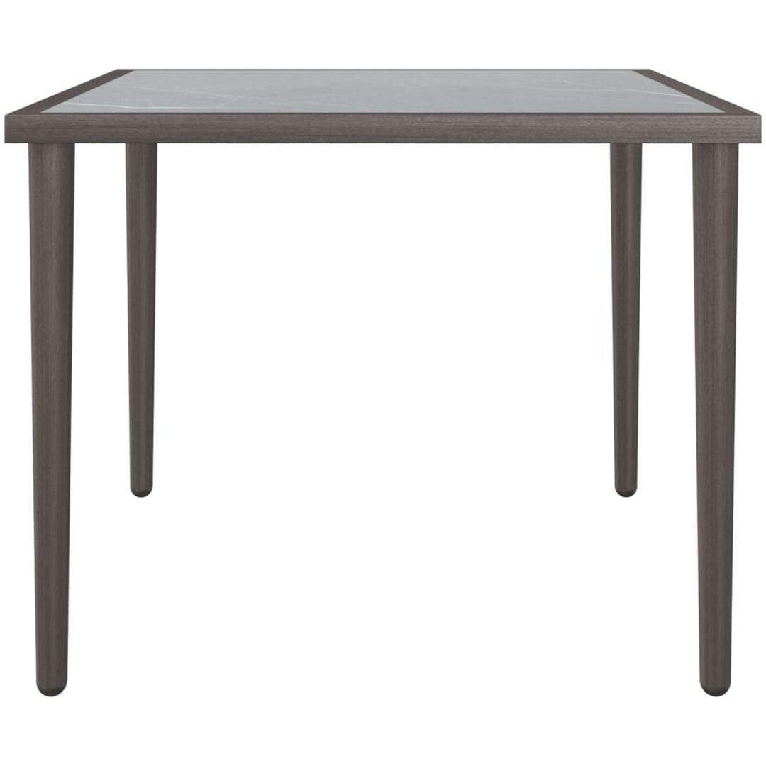 Trädgårdsbord grå 48x48x37 cm stål vidaXL – bild 4