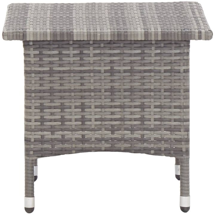 Trädgårdsbord grå 50x50x47 cm konstrotting vidaXL – bild 2