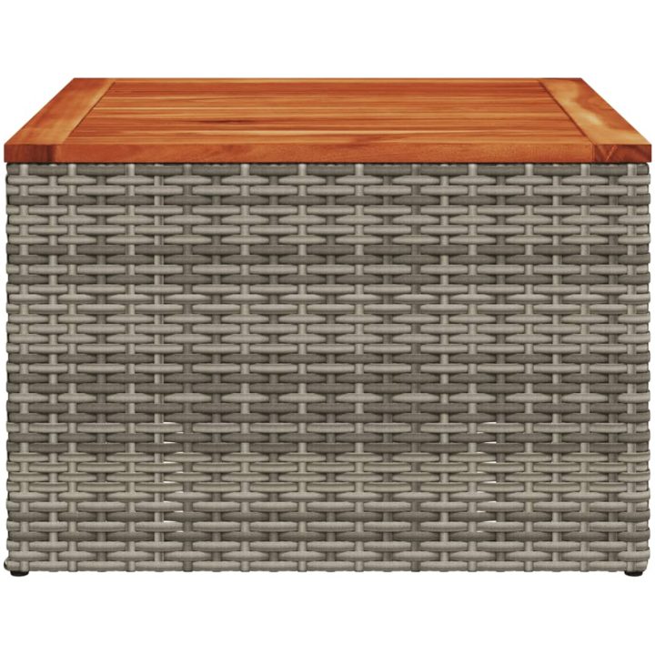 Trädgårdsbord grå 55x55x37 cm konstrotting och akaciaträ vidaXL – bild 4