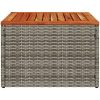 Trädgårdsbord grå 55x55x37 cm konstrotting och akaciaträ vidaXL – miniatyr 5