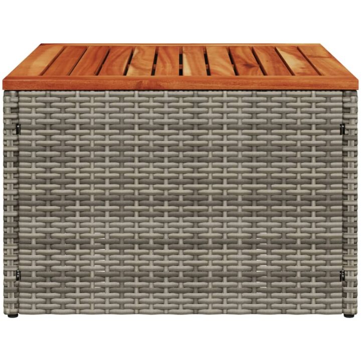 Trädgårdsbord grå 55x55x37 cm konstrotting och akaciaträ vidaXL – bild 5
