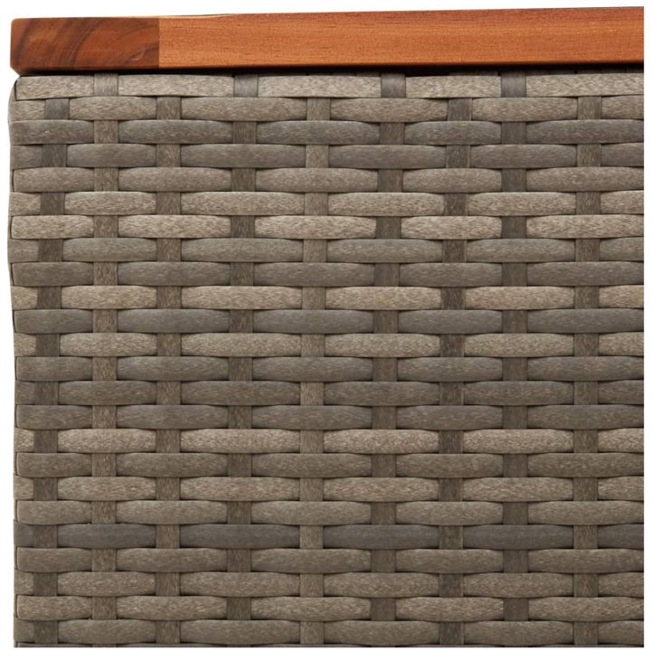 Trädgårdsbord grå 55x55x37 cm konstrotting och akaciaträ vidaXL – bild 7
