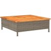 Trädgårdsbord grå 70x70x25 cm rotting och akaciaträ vidaXL – miniatyr 7
