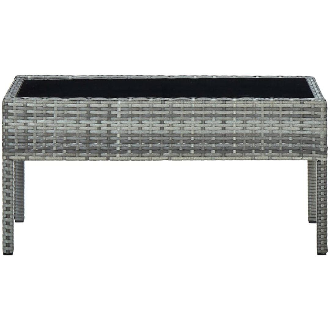 Trädgårdsbord grå 75x40x37 cm konstrotting vidaXL – bild 2