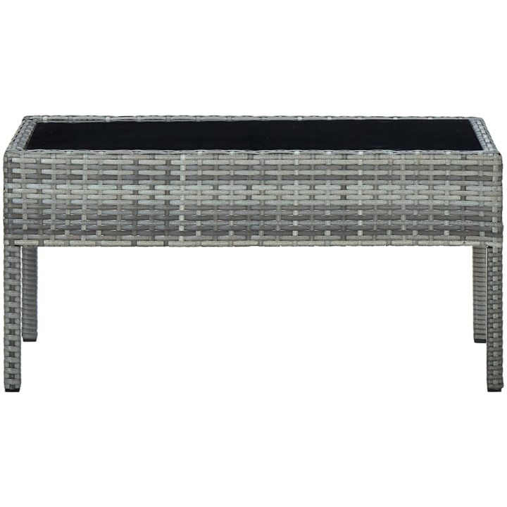 Trädgårdsbord grå 75x40x37 cm konstrotting vidaXL – bild 2
