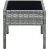 Trädgårdsbord grå 75x40x37 cm konstrotting vidaXL – miniatyr 3