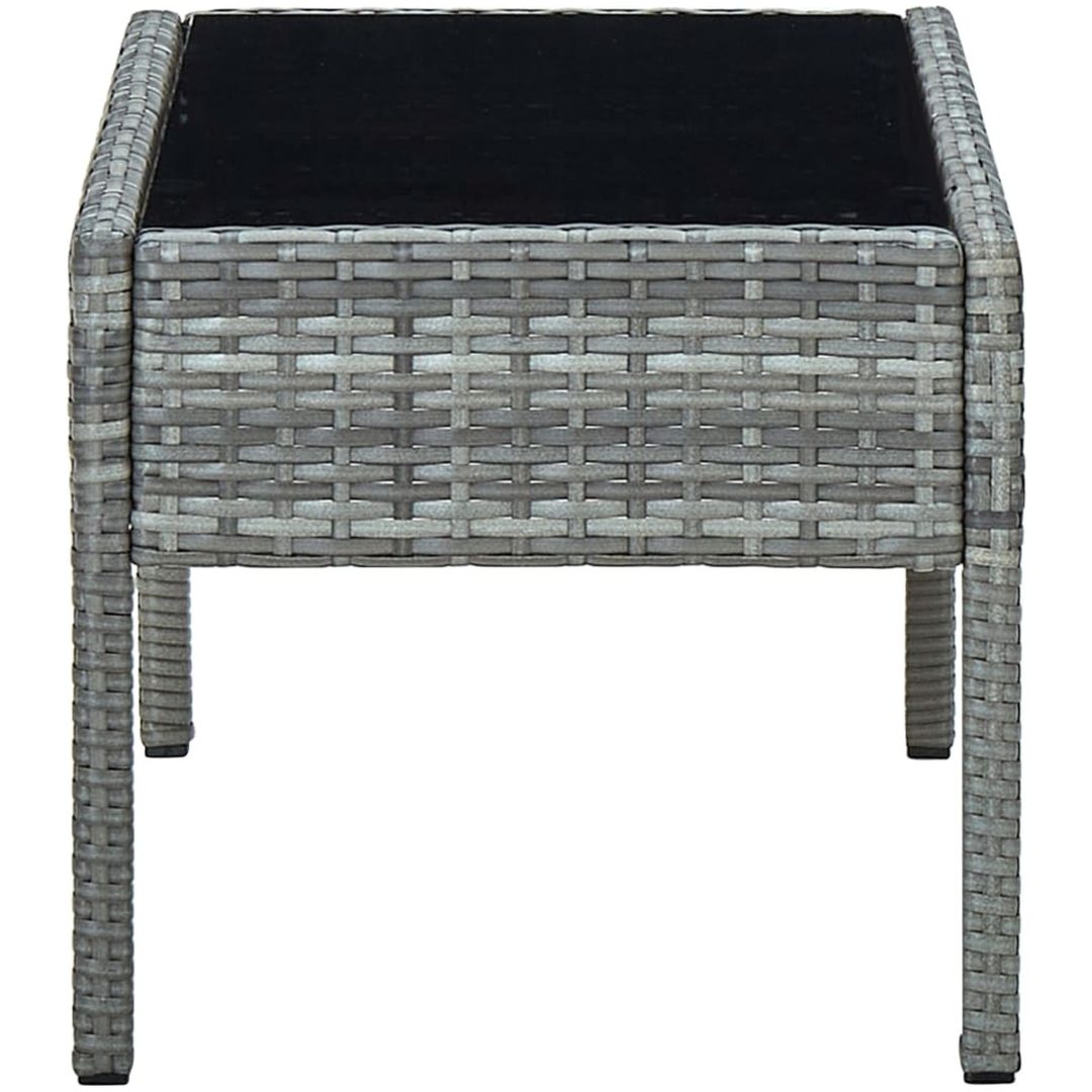 Trädgårdsbord grå 75x40x37 cm konstrotting vidaXL – bild 3