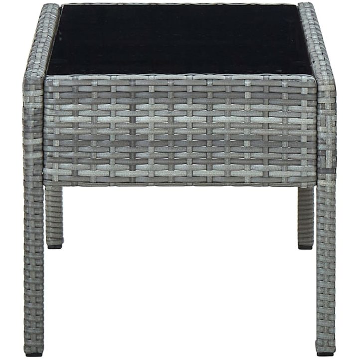 Trädgårdsbord grå 75x40x37 cm konstrotting vidaXL – bild 3
