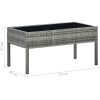 Trädgårdsbord grå 75x40x37 cm konstrotting vidaXL – miniatyr 5