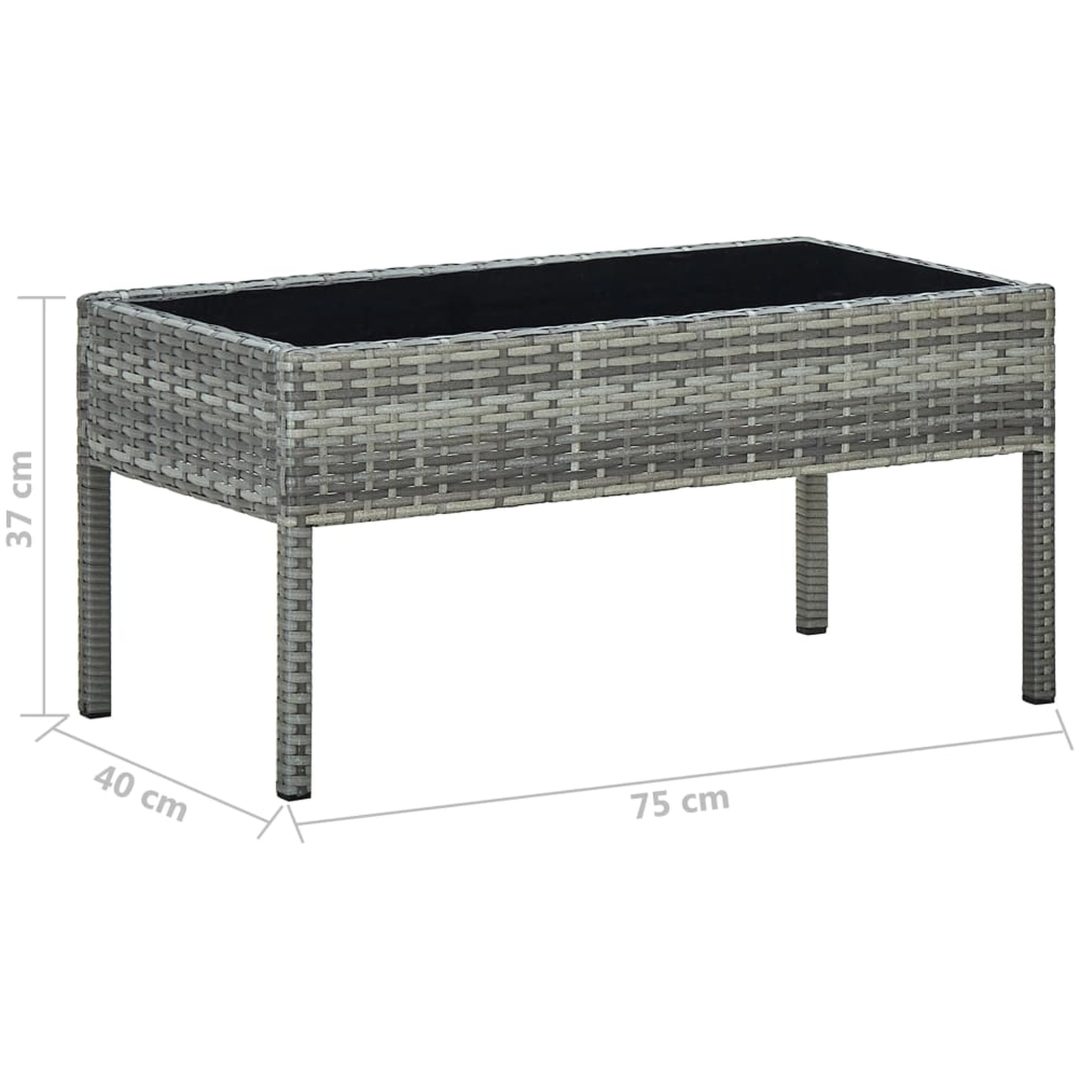 Trädgårdsbord grå 75x40x37 cm konstrotting vidaXL – bild 5
