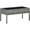 Trädgårdsbord grå 75x40x37 cm konstrotting vidaXL – miniatyr 1