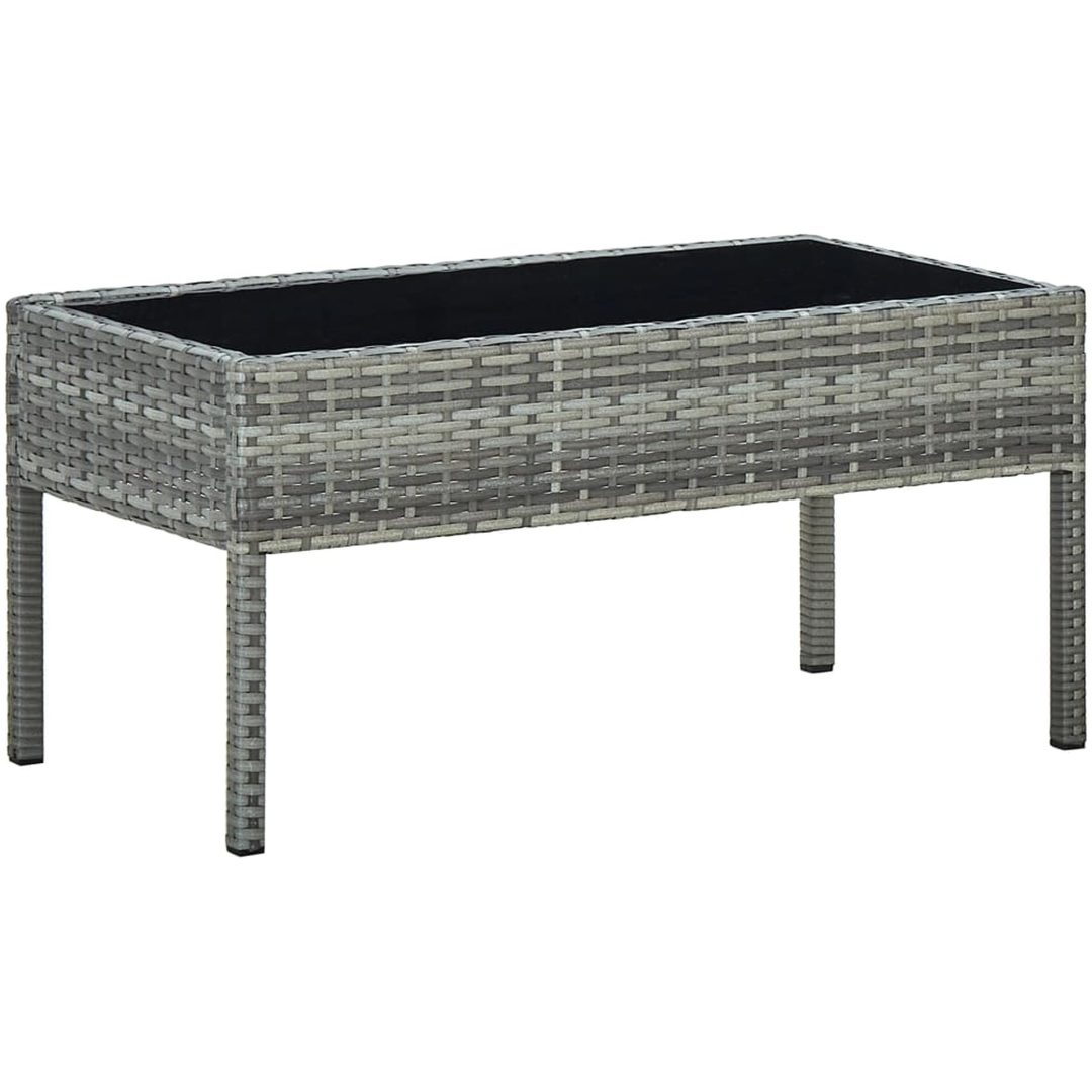 Trädgårdsbord grå 75x40x37 cm konstrotting vidaXL