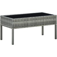 Trädgårdsbord grå 75x40x37 cm konstrotting vidaXL