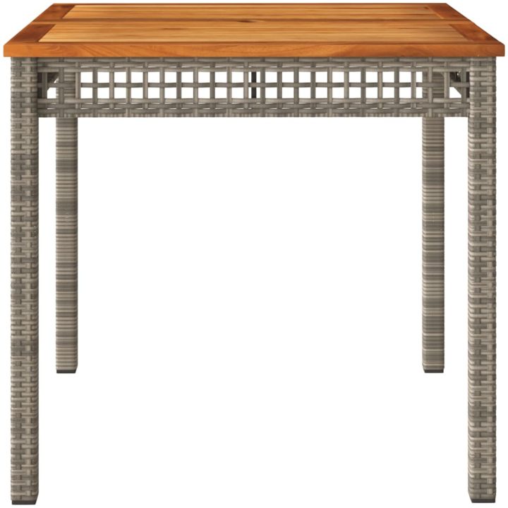 Trädgårdsbord grå 80x80x74 cm konstrotting akaciaträ vidaXL 80 x 80 x 75 cm – bild 4
