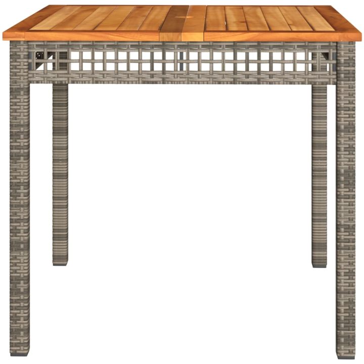 Trädgårdsbord grå 80x80x74 cm konstrotting akaciaträ vidaXL 80 x 80 x 75 cm – bild 5