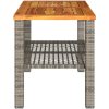Trädgårdsbord grå konstrotting akaciaträ vidaXL 70 x 38 x 42 cm – miniatyr 5