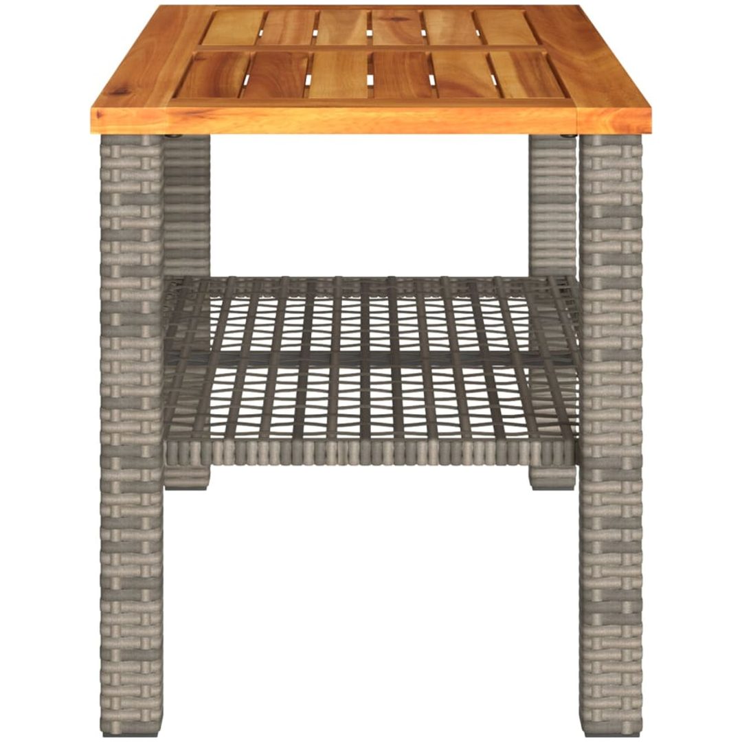 Trädgårdsbord grå konstrotting akaciaträ vidaXL 70 x 38 x 42 cm – bild 5