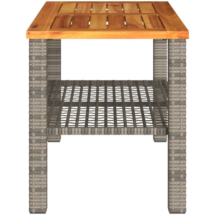 Trädgårdsbord grå konstrotting akaciaträ vidaXL 70 x 38 x 42 cm – bild 5