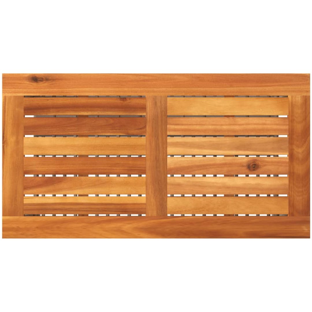 Trädgårdsbord grå konstrotting akaciaträ vidaXL 70 x 38 x 42 cm – bild 6