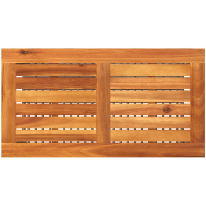 Trädgårdsbord grå konstrotting akaciaträ vidaXL 70 x 38 x 42 cm – bild 6