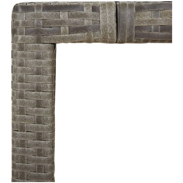 Trädgårdsbord grå konstrotting & massiv akacia vidaXL 90 x 90 x 75 cm – bild 5