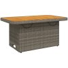 Trädgårdsbord grå konstrotting och akaciaträ vidaXL 90 x 55 x 71 cm – miniatyr 2