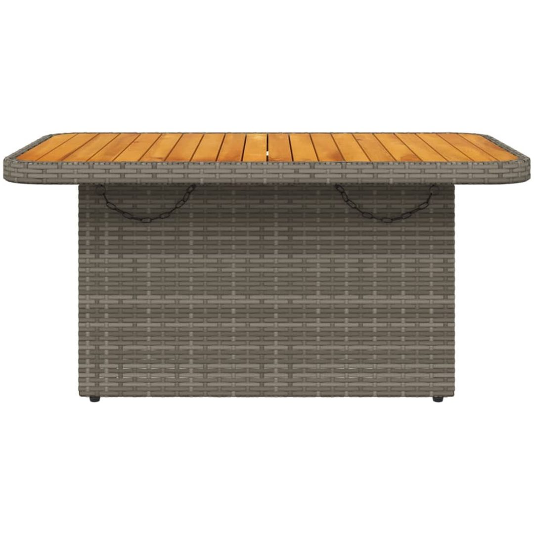 Trädgårdsbord grå konstrotting och akaciaträ vidaXL 90 x 55 x 71 cm – bild 5