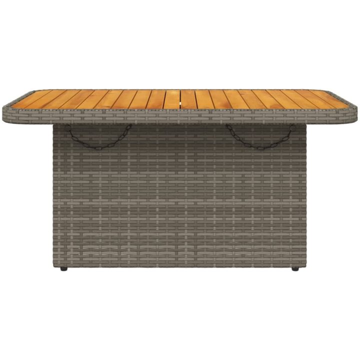 Trädgårdsbord grå konstrotting och akaciaträ vidaXL 90 x 55 x 71 cm – bild 5