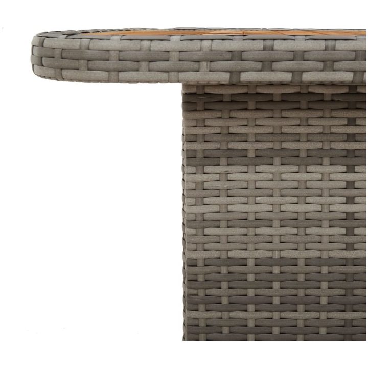 Trädgårdsbord grå konstrotting och akaciaträ vidaXL 90 x 55 x 71 cm – bild 8