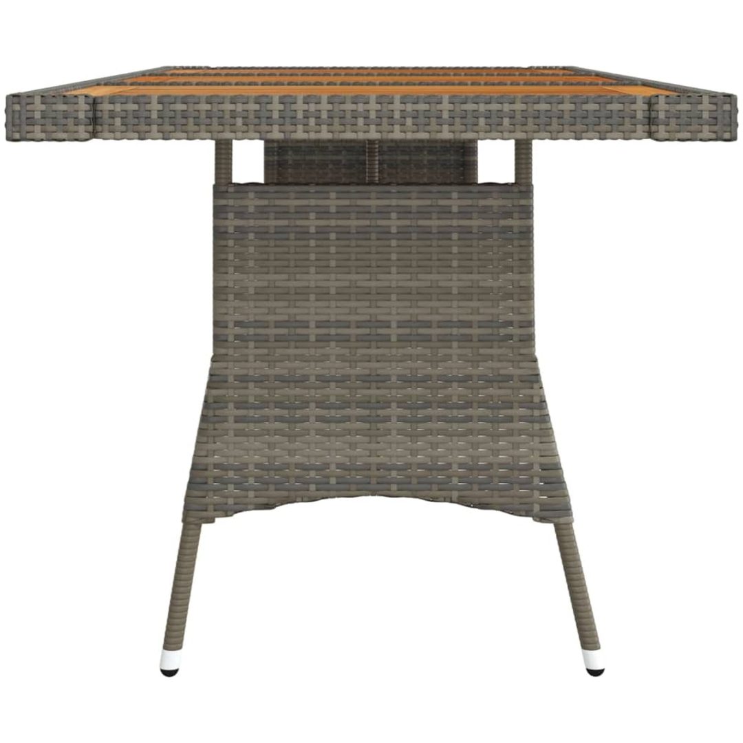 Trädgårdsbord grå konstrotting&massiv akacia vidaXL 160 x 70 x 72 cm – bild 3