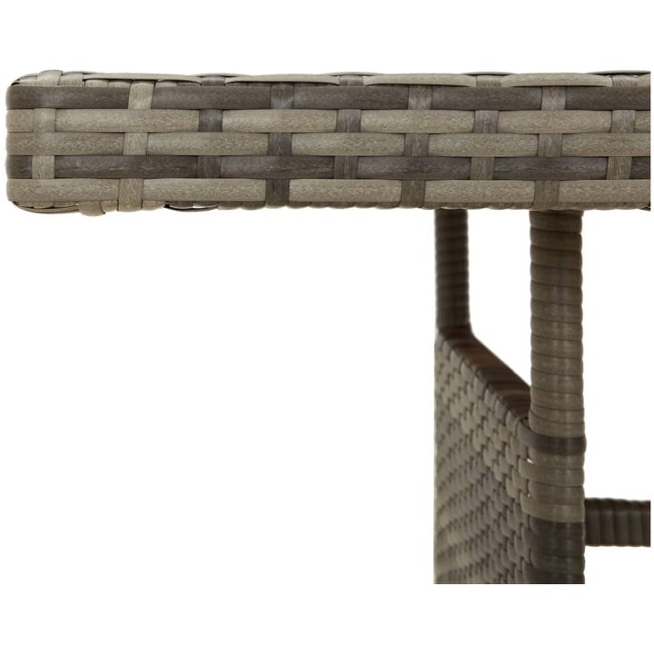 Trädgårdsbord grå konstrotting&massiv akacia vidaXL 160 x 70 x 72 cm – bild 4