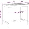 Trädgårdsbord grå massiv furu vidaXL 121 x 82.5 x 110 cm – miniatyr 7