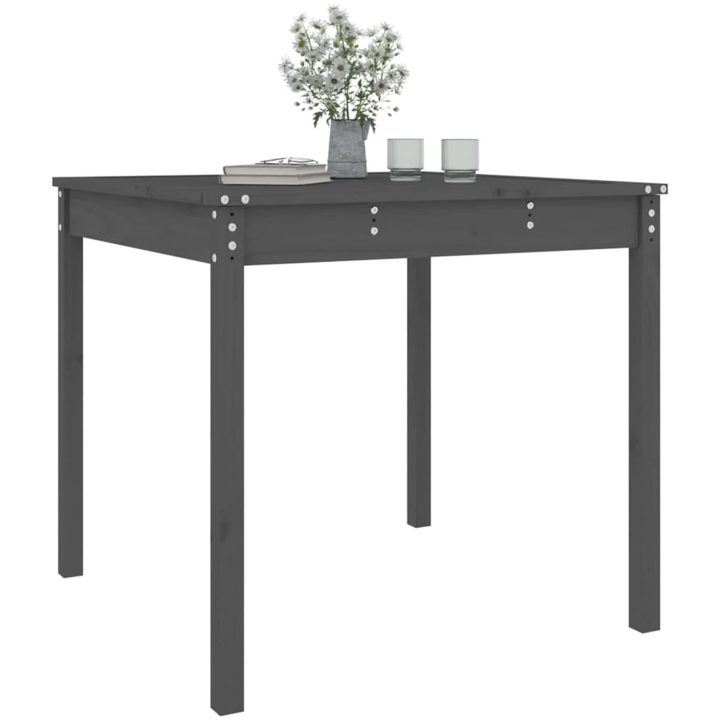Trädgårdsbord grå massiv furu vidaXL 82.5 x 82.5 x 76 cm – bild 4