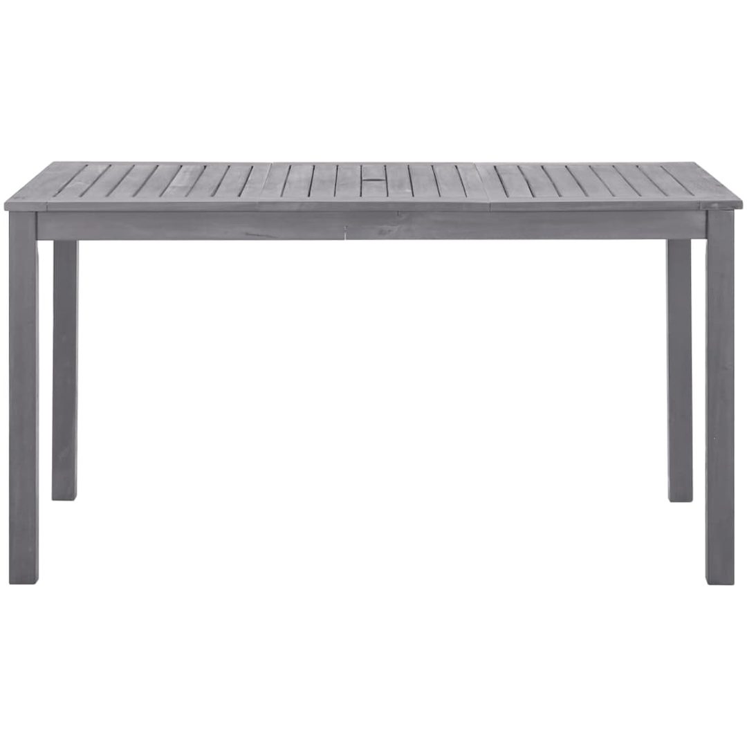 Trädgårdsbord grå massivt akaciaträ vidaXL 140 x 80 x 74 cm – bild 2