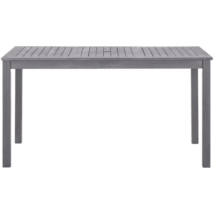 Trädgårdsbord grå massivt akaciaträ vidaXL 140 x 80 x 74 cm – bild 2